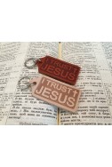 Кожаный брелок "I trust Jesus" (Я доверяю Иисусу)  (АНГЛ)